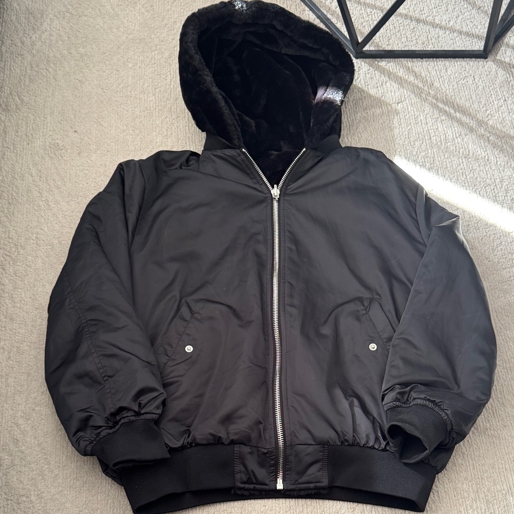 Reversible Faux Fur Bomber Jacket